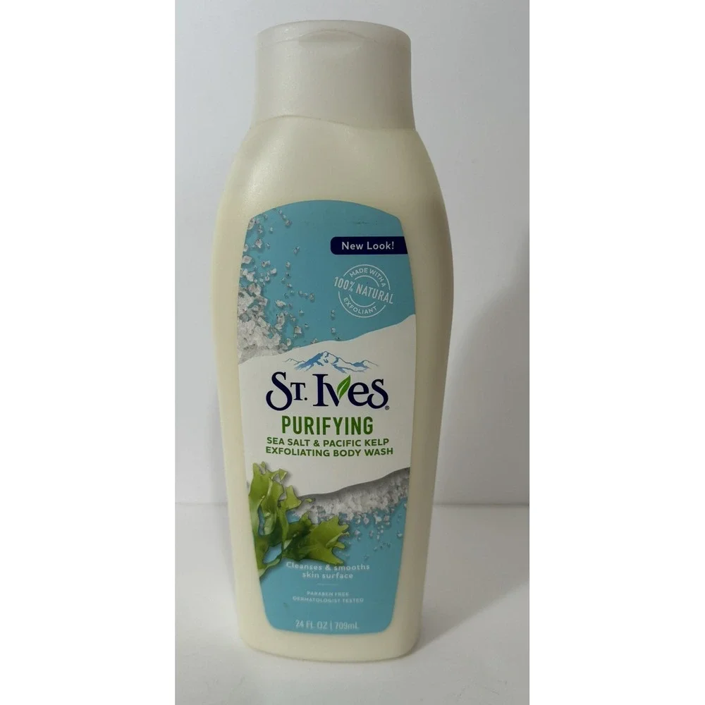 1-St. Ives‎ Purifying Sea Salt & Pacific Kelp Exfoliating Body Wash 24 oz NEW